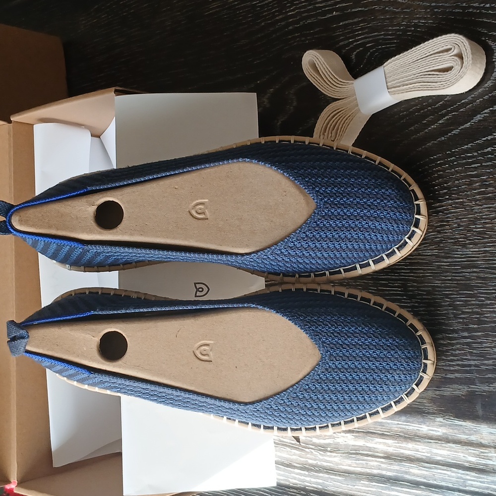 COPY - COPY - Shoes Rothys NAVY STRIPE THE ESPADRILLE #9